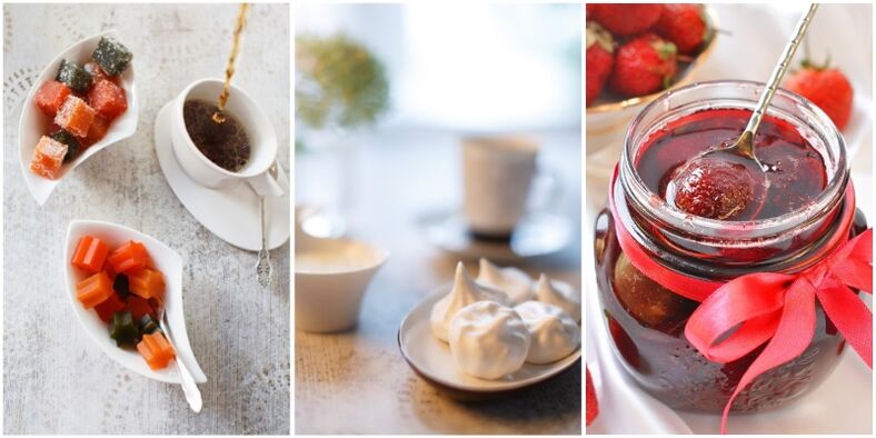 Povolené sladkosti pri dne sú marmeláda, marshmallows a džem. 